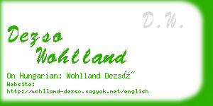 dezso wohlland business card